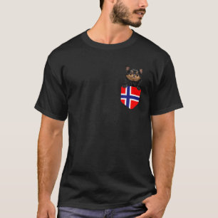 T-shirt Norvège Drapeau Chihuahua Noir Chien À Poche