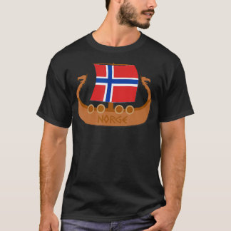 T-shirt Norvège Drapeau Norwegian Pride Norge Viking Histo