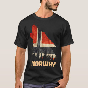 T-shirt Norvège Drapeau Vintage Loup Scandinavie Norge Sou