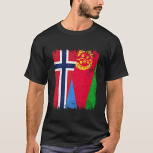 T-shirt Norvège Érythrée Demi Drapeau Norvégien Érythréen