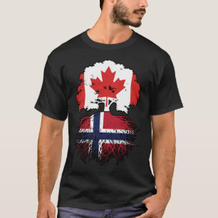 T-shirt Norvège Norvégien Canadien Drapeau des racines de