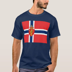 T-shirt Norvège, pavillon norvégien, avec armoiries/dbleu