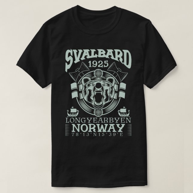 T-SHIRT NORVÈGE SVALBARD LONGYEARBYEN - OURS POLAIRE (Design devant)