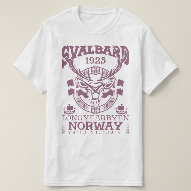 T-SHIRT NORVÈGE SVALBARD LONGYEARBYEN - RÉINDEUR (Design devant)