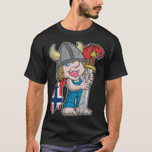 T-shirt Norvège Troll Norvège Drapeau Norge Vintage Distre