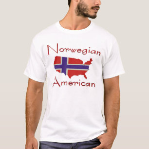 T-shirt norvégien de carte d'American/USA