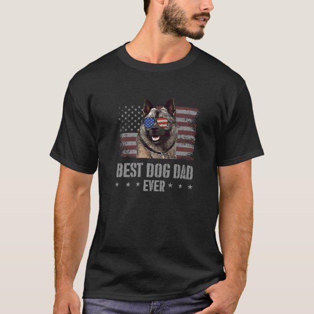 T-shirt Norvégien Elkhound Meilleur Chien Papa Jamais Retr (Devant)