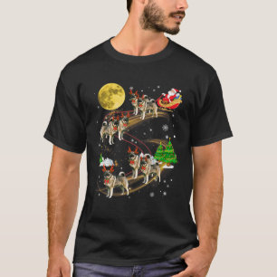 T-shirt Norvégien Elkhound Reindeer Christmas Chien Ridin