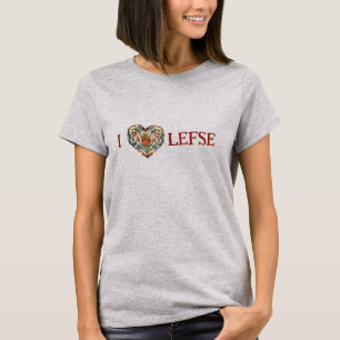 T-shirt Norvégien Romaling I Heart Lefse