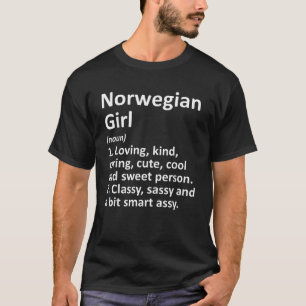 T-shirt NORVÉGIENNE FILLE NORVÈGE Cadeau Funny Pays Accuei
