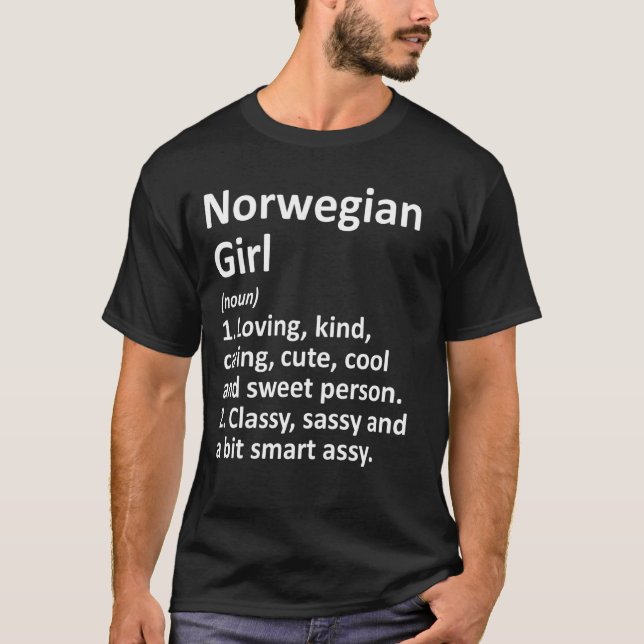 T-shirt Norvégienne Fille Norvège Drôle Pays Accueil Racin (Devant)