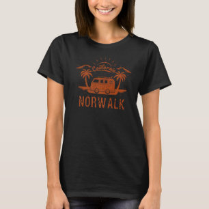 T-shirt Norwalk CA California plage de surf vintage rétro