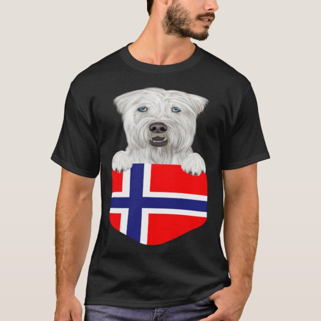 T-shirt Norway Flag Soft Coated Wheaten Terrier Dog In Poc (Devant)