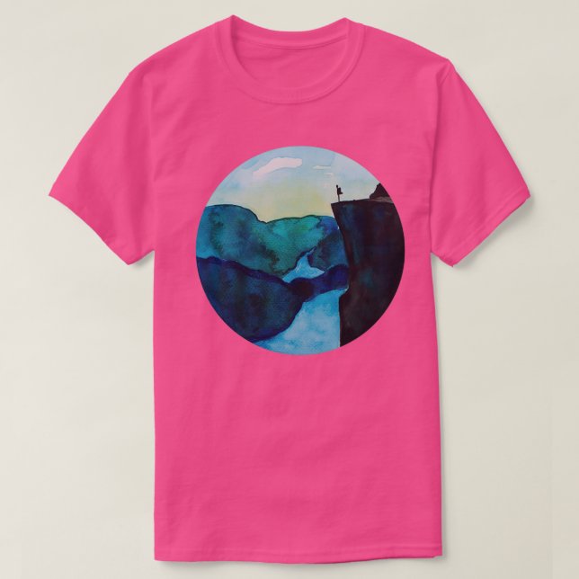 T-shirt Norway Preikestolen I Backpacker I Watercolour Des (Design devant)