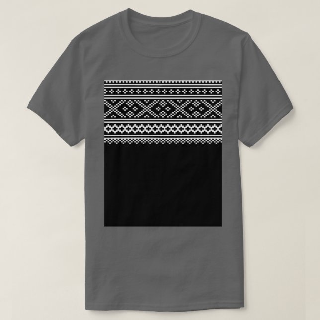 T-shirt norwegian knitting pattern from setesdal in black  (Design devant)