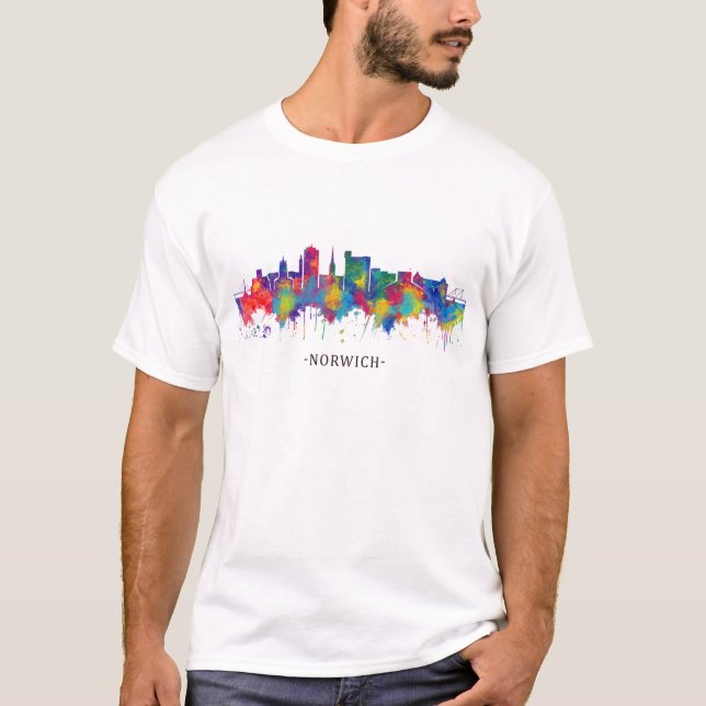 T-shirt Norwich England Skyline (Devant)
