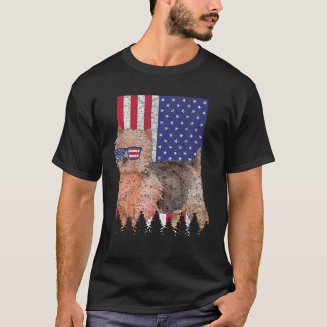 T-shirt Norwich Terrier Chien patriotique USA Pride Americ (Devant)