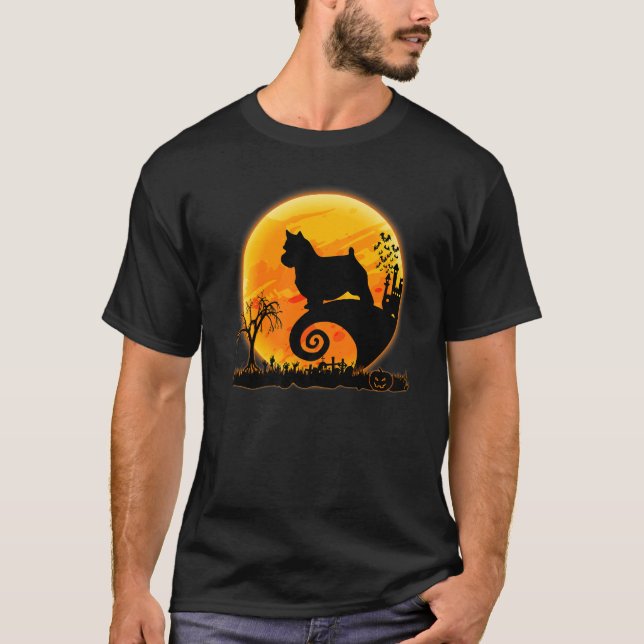 T-shirt Norwich Terrier Dog And Moon  Dog Halloween Costum (Devant)