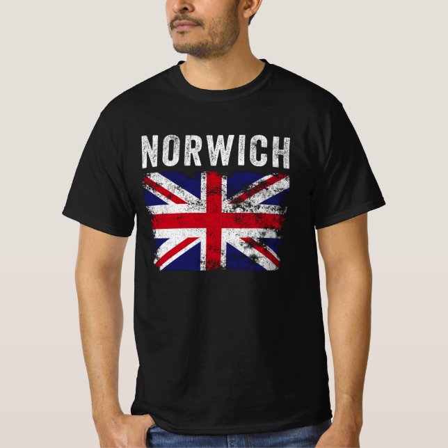 T-shirt Norwich UK Flag England Souvenir (Devant)