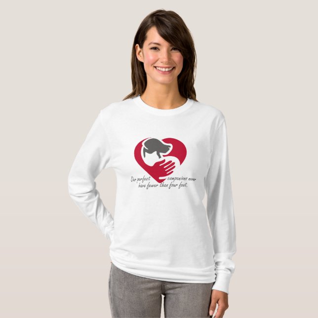 T-shirt Nos compagnons parfaits n'ont jamais moins de 4 pi (Devant entier)