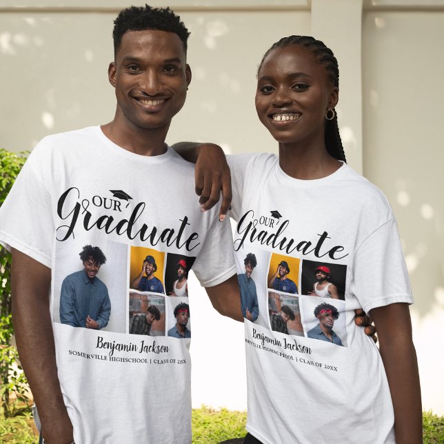 T-shirt Nos diplômés | 5 photos de la graduation (Créateur téléchargé)