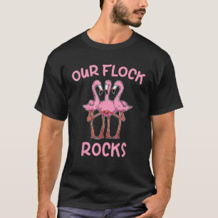 T-shirt Nos Flock Rocks Flamant rose Correspondant Vacance