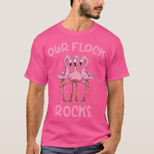 T-shirt Nos Flock Rocks Flamant rose Correspondant Vacance