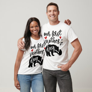 T-shirt Nos premiers Coeurs de la Fête des mères Mama Bear