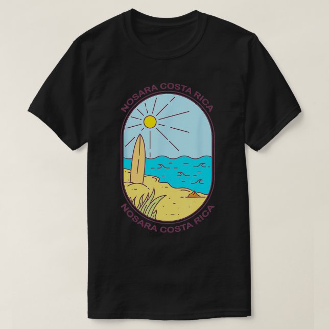 T-shirt Nosara Costa Rica Beach Surf (Design devant)