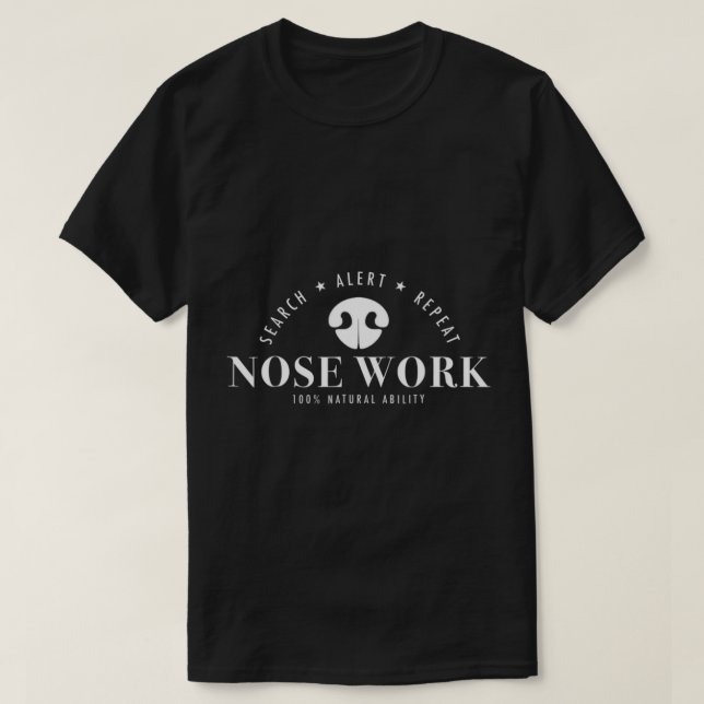 T-shirt Nosework Dog sport Training Nose Work scent work (Design devant)