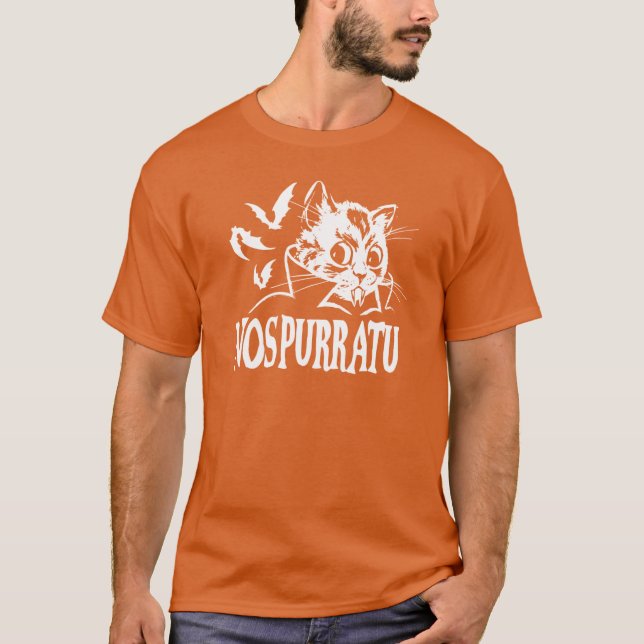 T-shirt NosPURRatu Kitty aux crocs Chat Vampire et volant (Devant)