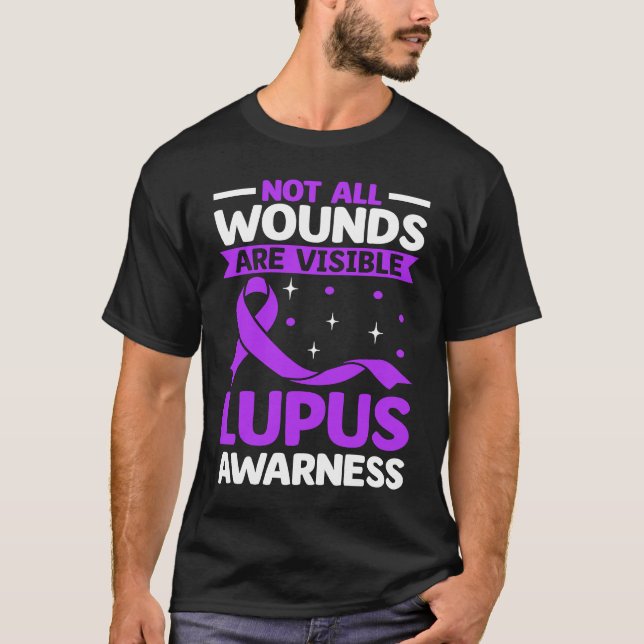 T-shirt Not All Wounds Are Visible Purple Lupus Awareness  (Devant)