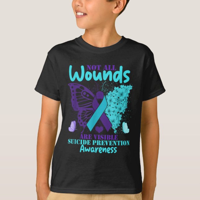 T-shirt Not All Wounds Are Visible Suicide Awareness  (Devant)