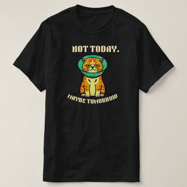 T-shirt Not Today Maybe Tomorrow Funny Grumpy Cat Design (Design devant)