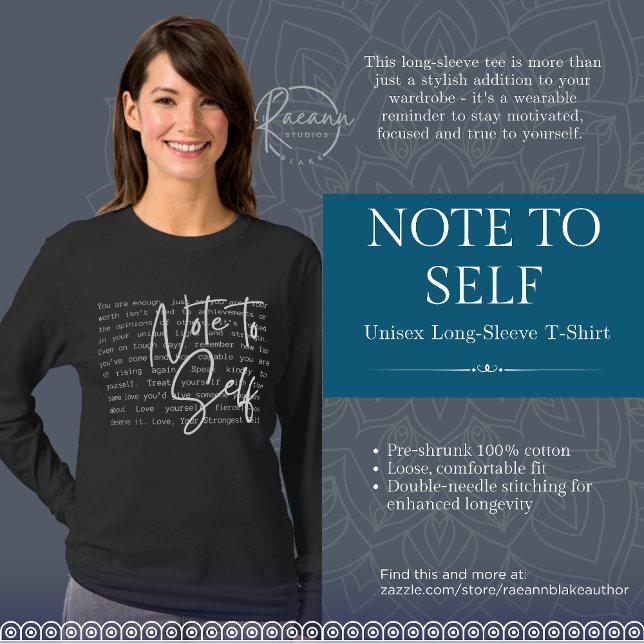T-shirt "Note à soi-même" Unisexe à manches longues inspir (Créateur téléchargé)