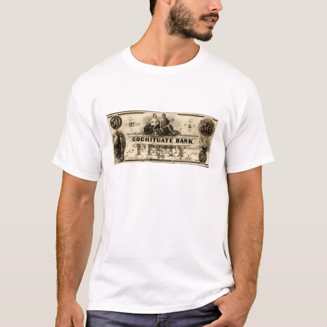T-shirt Note de 50 dollars Cochituate 1853 (Devant)