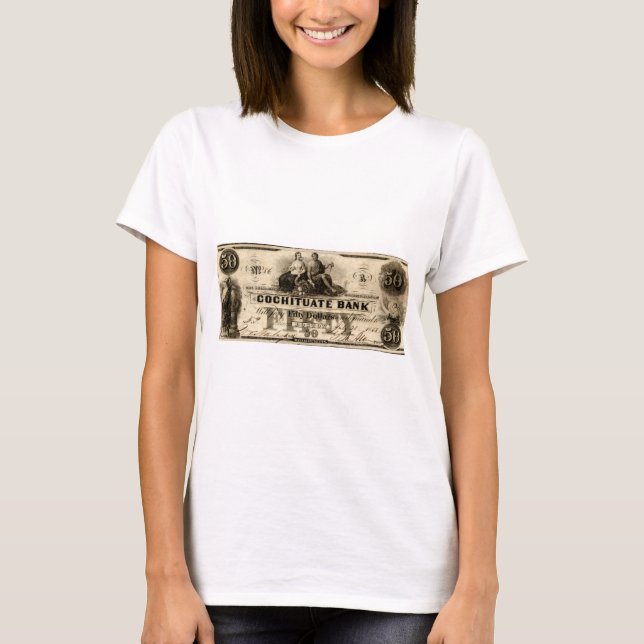 T-shirt Note de 50 dollars Cochituate 1853 (Devant)