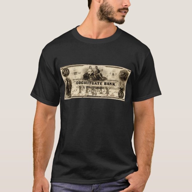 T-shirt Note de 50 dollars Cochituate 1853 (Devant)