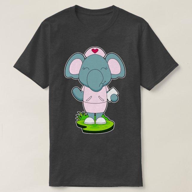 T-shirt Note de l'infirmière éléphante (Design devant)