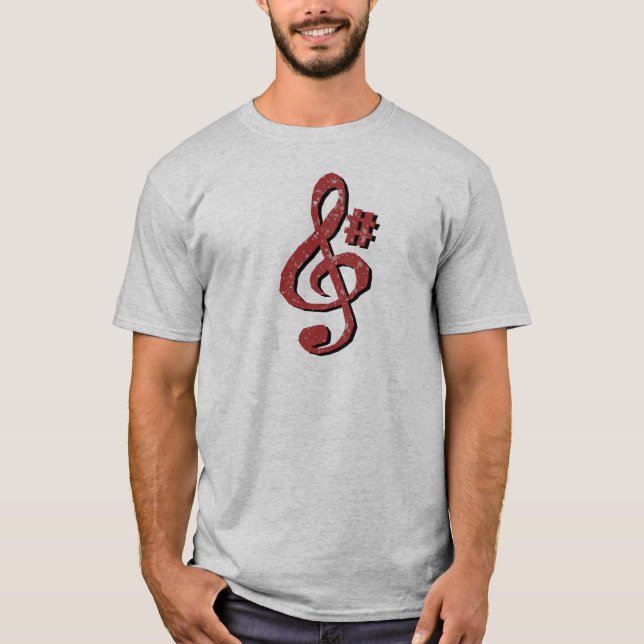 T-shirt note de musique G dièse (Devant)