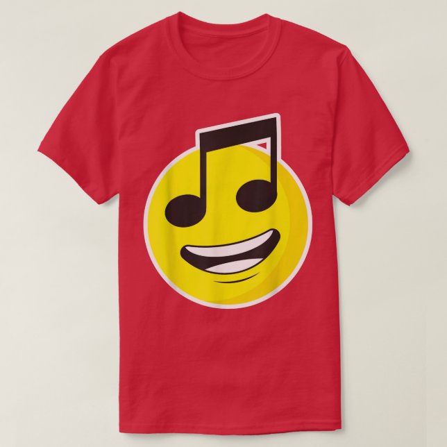T-shirt Note de musique Visage souriant heureux Écrivain d (Design devant)