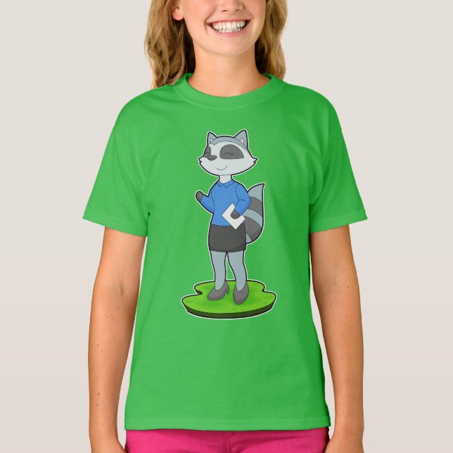 T-shirt Note de secrétaire raton laveur (Devant)