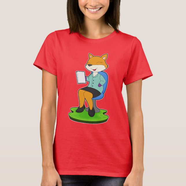 T-shirt Note de secrétaire renard (Devant)