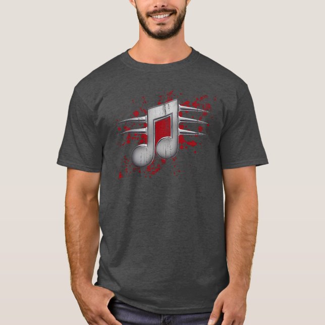 T-shirt Note musicale avec les pointes rétro (Devant)