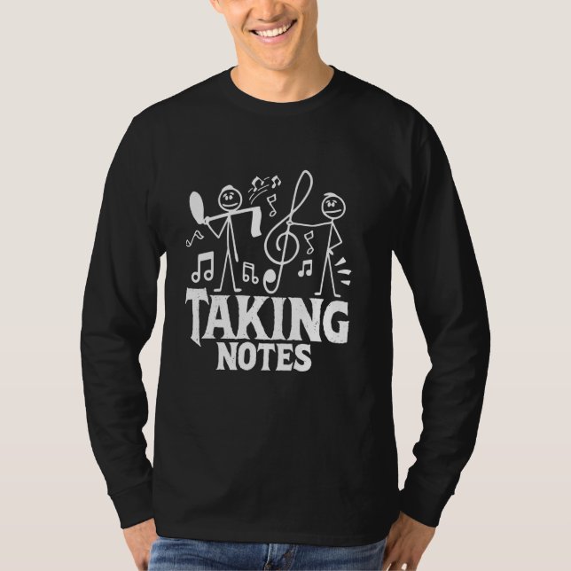 T-shirt Note musicale drôle Prendre des notes (Devant)