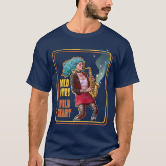 T-shirt Notes Audacieuses, Cœur Sauvage – Fille au Saxopho