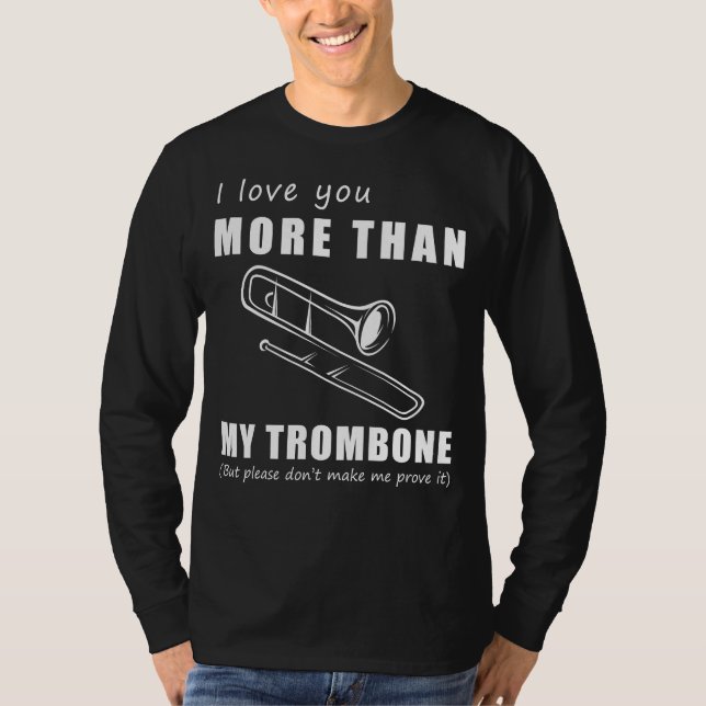 T-shirt Notes d'Amour - Je t'aime plus que le trombon (Devant)