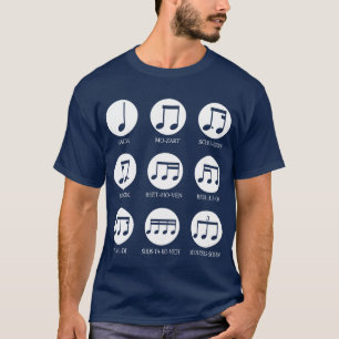 T-shirt Notes de musique classique Composereacher drôle
