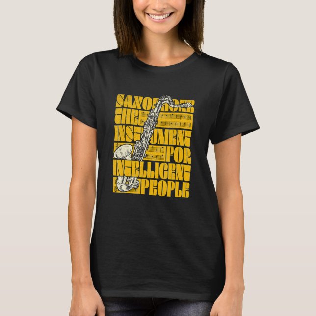 T-shirt Notes de musique de saxophone jazz Sax (Devant)
