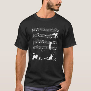 T-shirt Notes De Musique Et Chats Naughty Chats Jouer 1